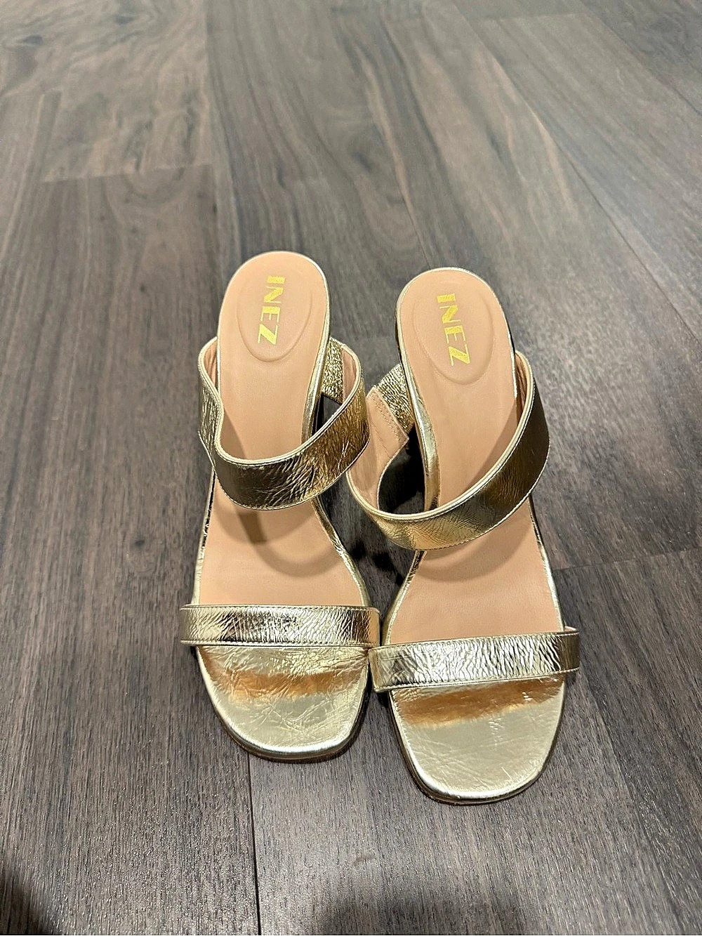 Inez Metallic Strappy Heels